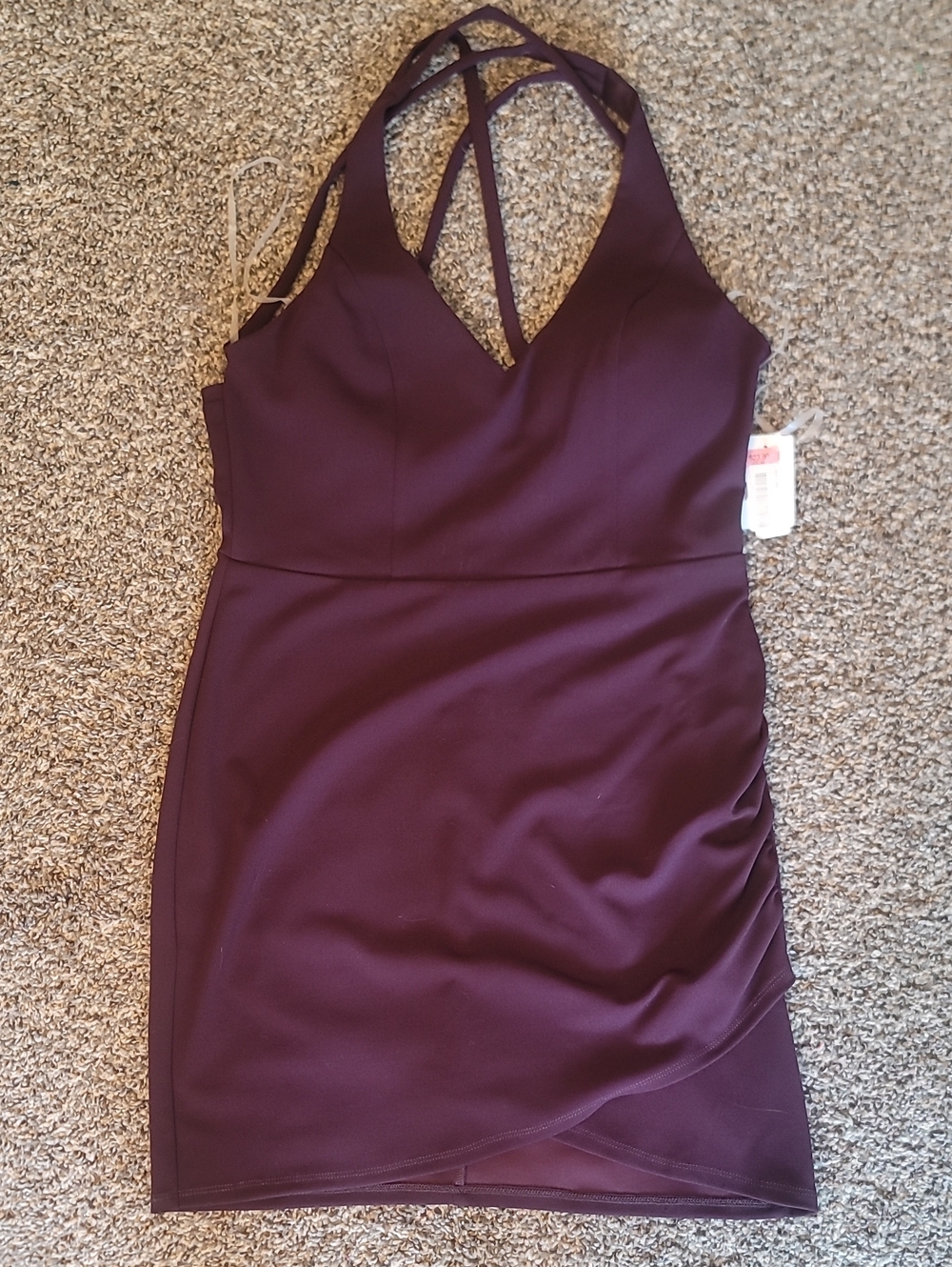 Women's Plum Sleeveless V-Neck Bodycon Dress